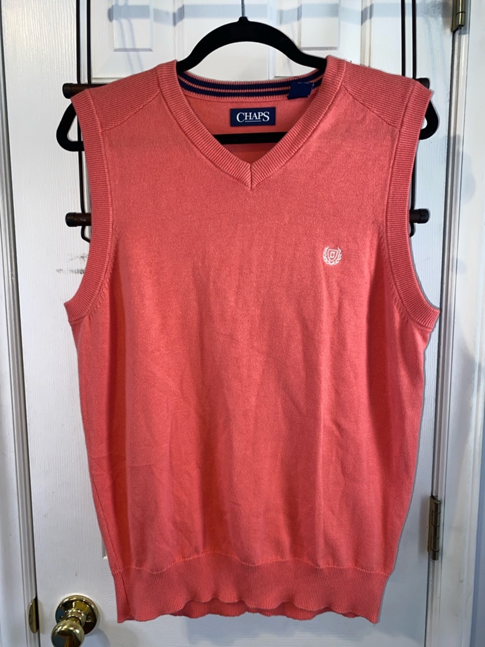 NWT men’s Chaps sweater vest, salmon color, sz. S